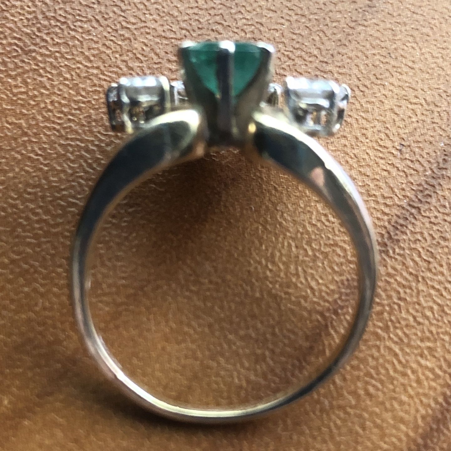 Emerald and Diamonds Natural Custom Made 14k Ring