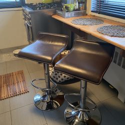 Genuine Leather Adjustable Stools