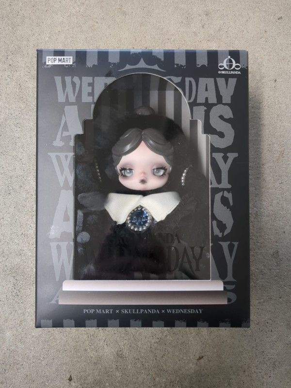 Popmart Authentic Skullpanda Wednesday Addams Plush Pendant Each