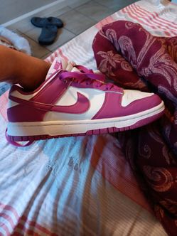 Nike Dunk Low White and Berry Sneakers