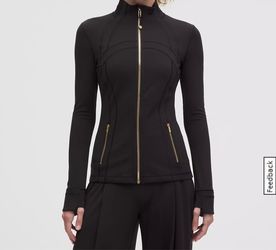 Lululemon Black & Red Define Jacket Gold Zip