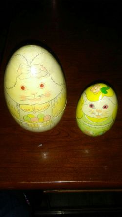 Enesco wooden nesting faberge eggs
