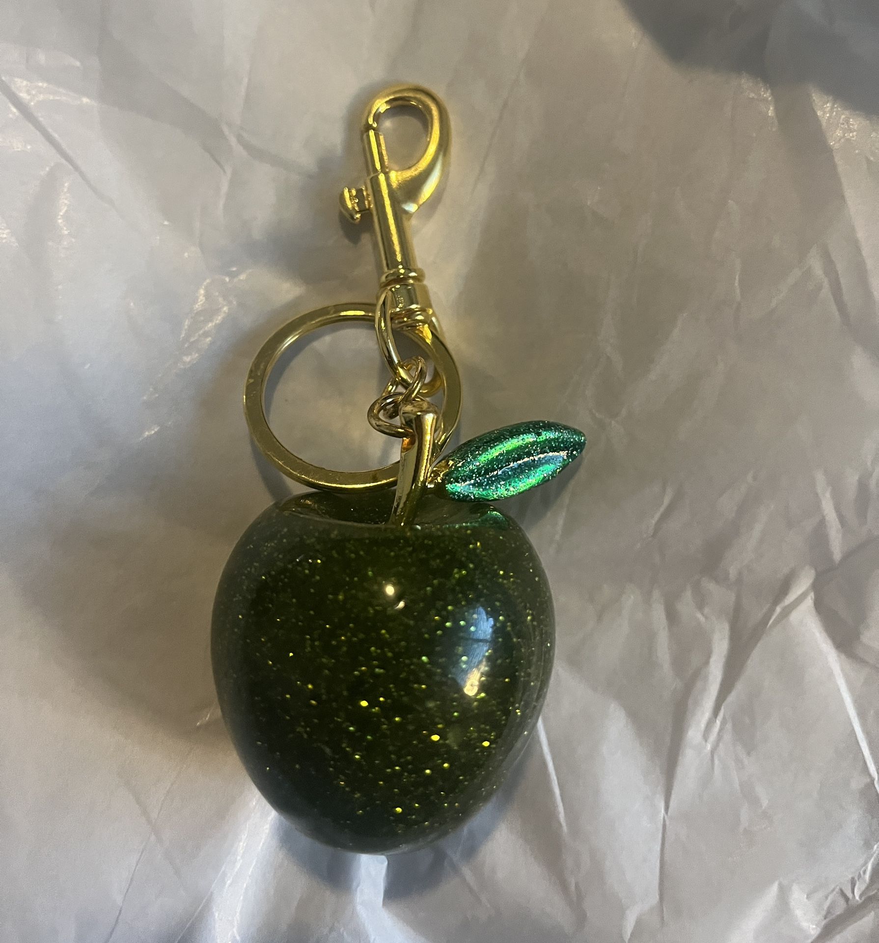 Green Apple Bag Charm Keychain