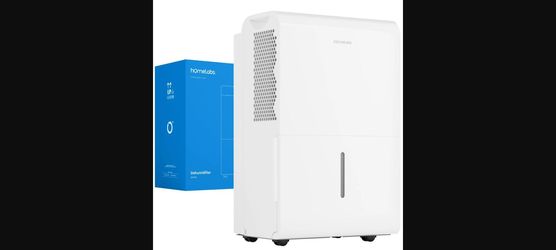 hOmeLabs 50-Pint Wi-Fi Dehumidifier - 7,000 Sq Ft, Pump Compressor, Turbo, Wheels