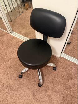 Chair Multi-Purpose Drafting Spa Bar Stool with Back Support, Upholstered, and Wheels