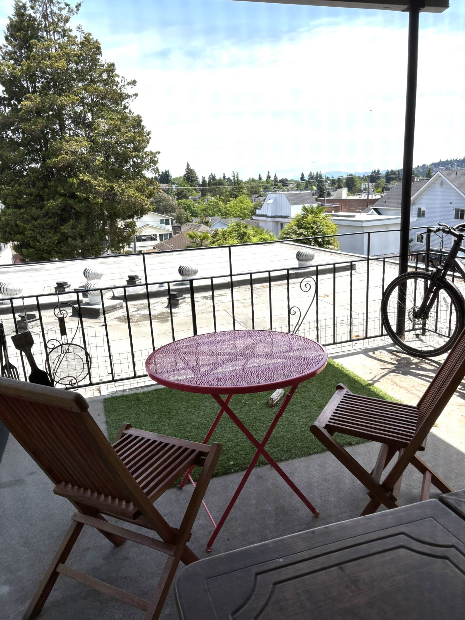 Teak Chair And Metal Table Set
