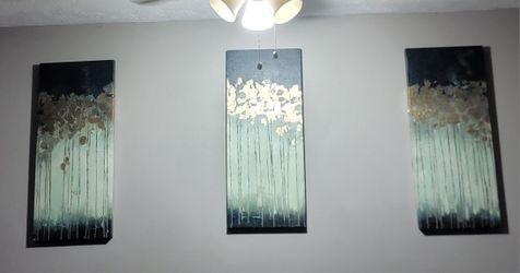 3 Piece Madison Park Abstract Canvas Org Wall Art