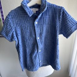 Pre loved (London )Reiss Blue Terry Textured Kids Shirt. Size 7