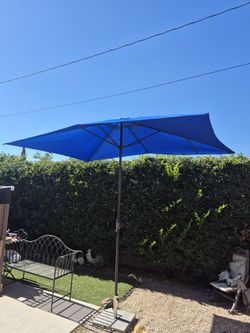 10x6.5 FT Rectangle Market Umbrella Patio Color: Blue Base Not Included 