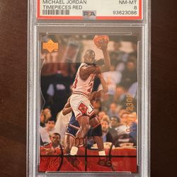 1998 Upper Deck MJx Timepieces Michael Jordan Red #34 /2300 PSA 8