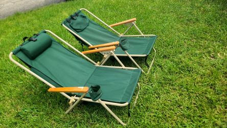 2 backpack chairs foldable, adjustable positions