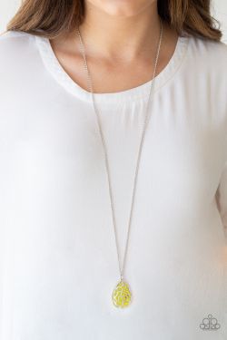 Gleaming Gardens Yellow Necklace and Earring Set