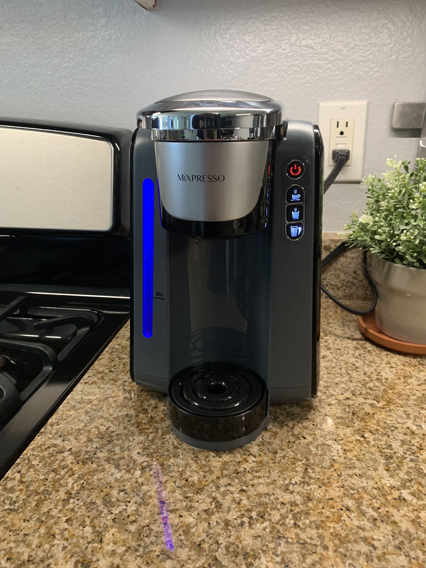 MIXPRESSO- Single Serve K-Cup Coffee Maker with 45oz Water Tank Dark /Gray Color