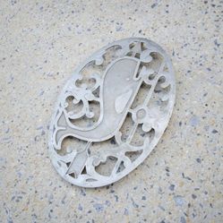 Vintage Metal Whale Weather Vane Trivet 