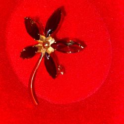 Silver gilt smoky quartz brooch