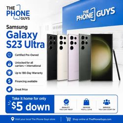 Galaxy S23 Ultra 5G 6.8" (Unlocked) 256GB Phantom Black - 90 day warranty included!