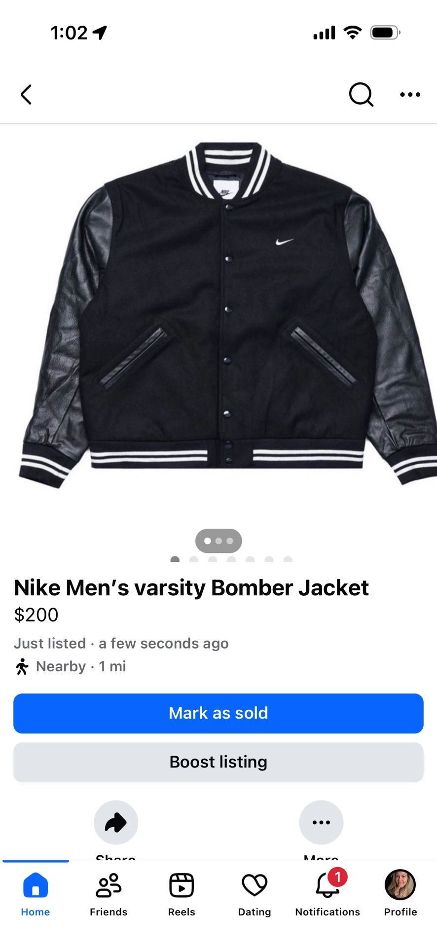 Nike men’s Varsity Bomber Jacket