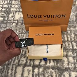 Lv black leather bracelet