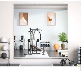 17inWx55inH Rectangle Frameless Wall-Mounted HD Gym Mirror Dance Mirror Vanity Mirror, Set of 3
