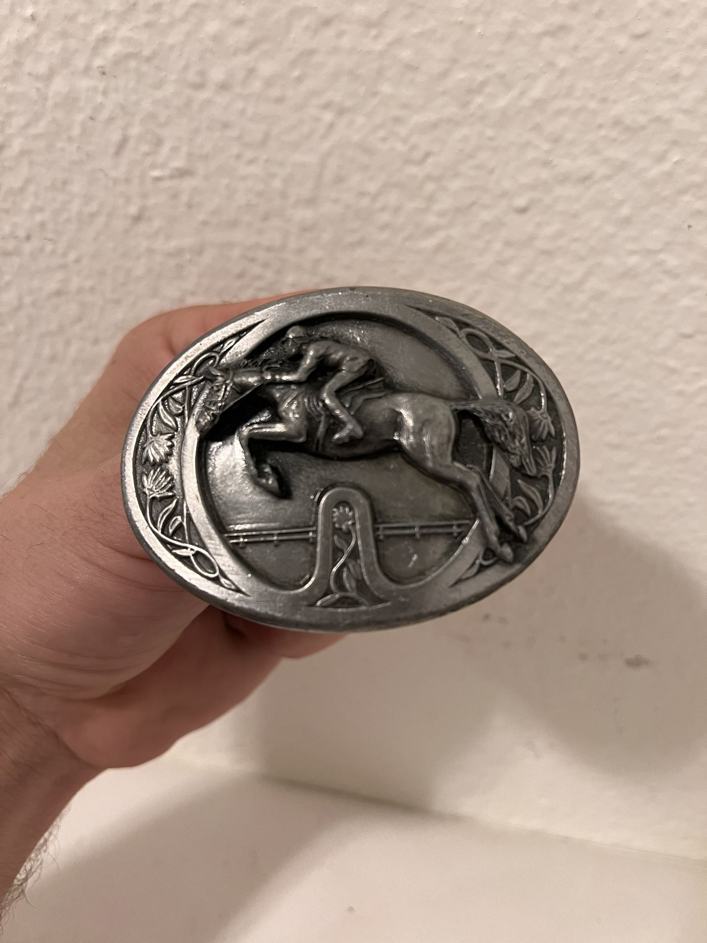 1985 Bergamot Brass Works Horse Belt Buckle