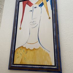 Original Custom Framed Oil On Canvas “Harlequin”