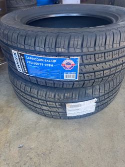 2 Brand New EVOLUX Tires 255/60R19 – $128 Each