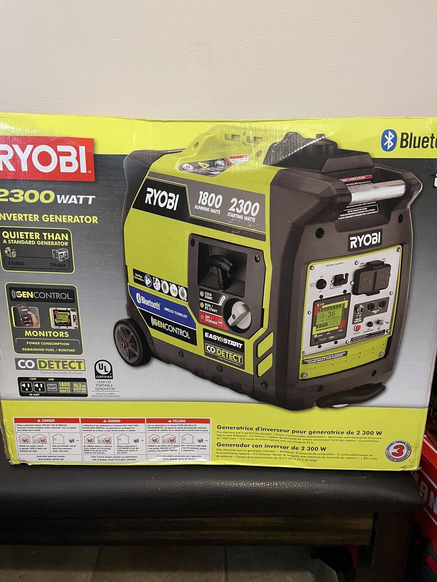 Ryobi 2300 Watt Inverter Generator Bluetooth/***New/Unopened