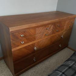 Cherry Wood Dresser with 8 Drawers-Elegant Storage Solution, 54x19x32 inches