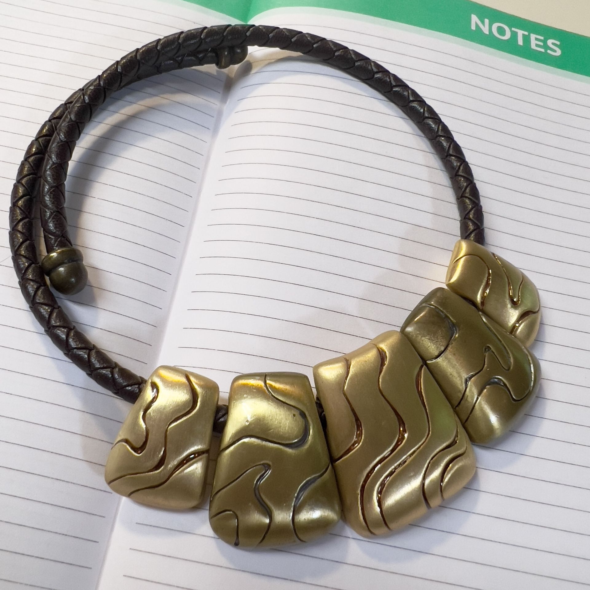 Chico’s Women’s Vintage Statement wrapped around Brown Leather Choker Necklace