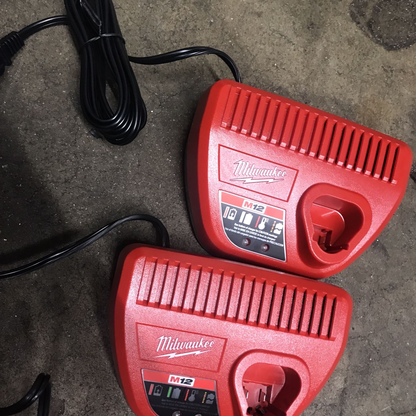2 - M12 Milwaukee chargers