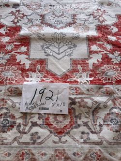 RUG, #1921, Peachy Medallion, 8x10