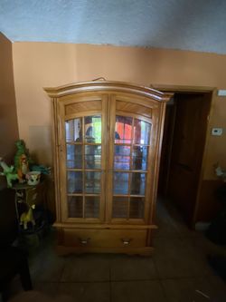 All wood and glass cabinet