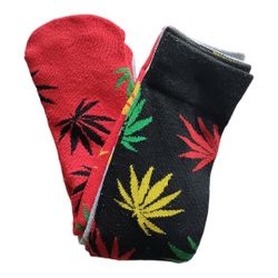 Basic Equipment Knit Crew Socks Men Size 6-12.5 Marijuana Weed Leaf 3 Pack