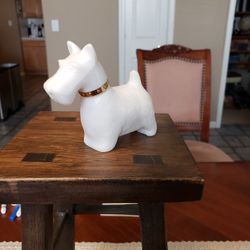 Vintage Avon White Scottish Terrier Milk Glass Perfume