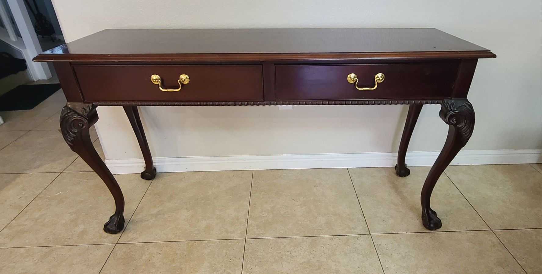 Chippendale Mahogany Console Table/ Desk