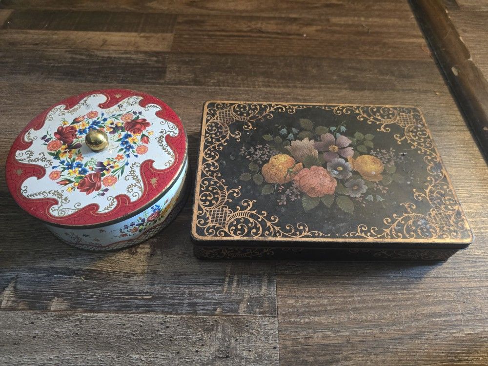 2 Beautiful Vintage Tins