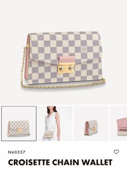 Authentic Louis Vuitton Croisette Chain wallet - Damier Azur