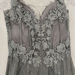 Silver Sparkling Gala Corset Dress