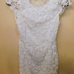 Womens White Backless Dress