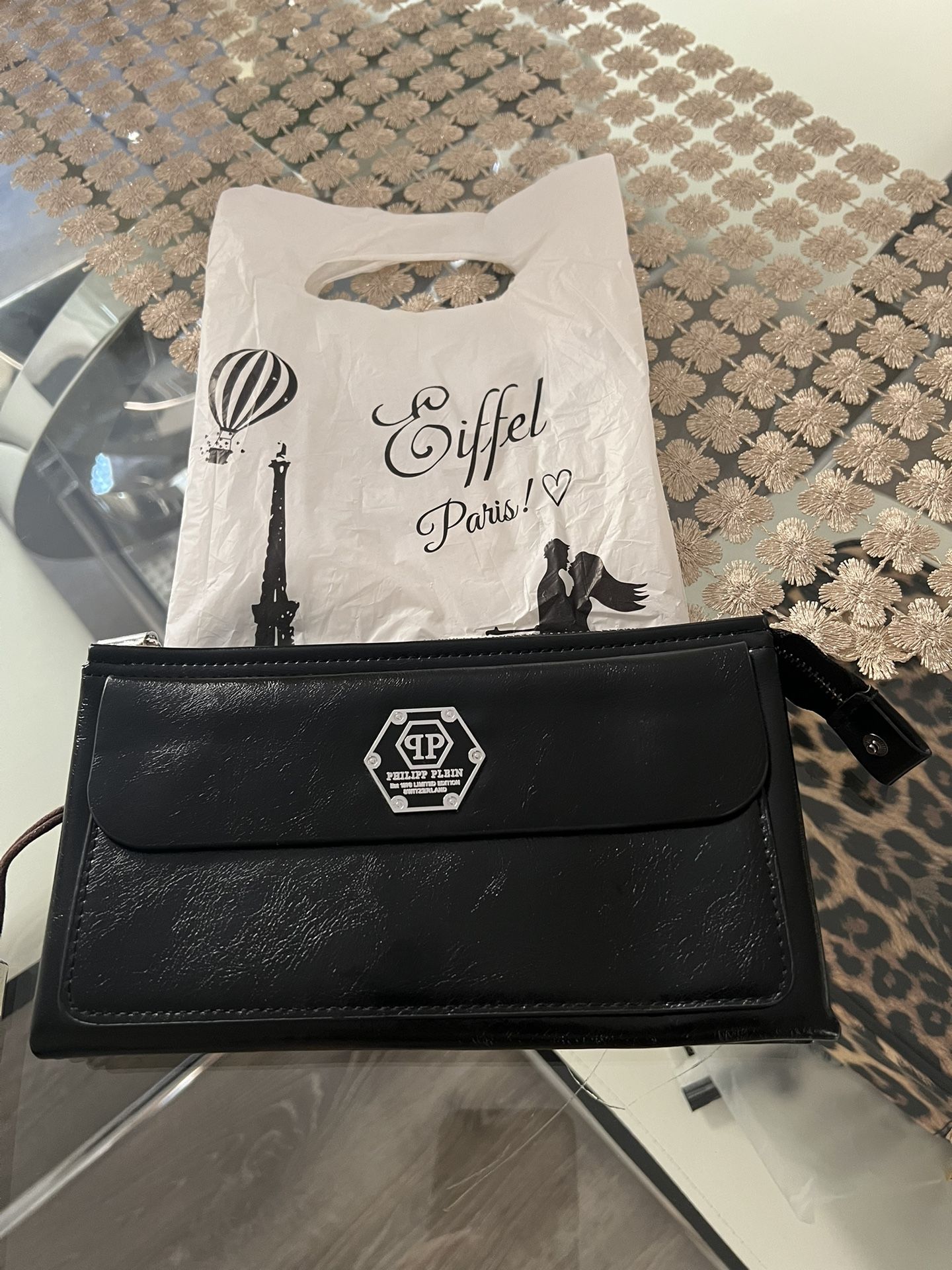 Men's Leather Clutch Wrist Bag Briefcase for Men Organizer, Handmade in Italy