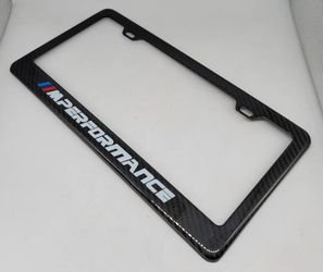 Brand New 1PCS BMW M PERFORMANCE 100% Real Carbon Fiber License Plate Frame Tag Cover Original 3K