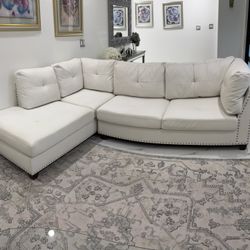 White Couch With Ottoman 