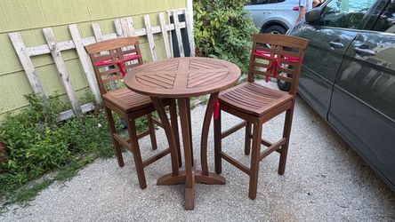 Eucalyptus w Bar table/ patio table set 3pcs
