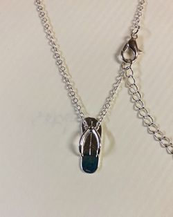 Silver plated flip flop necklace