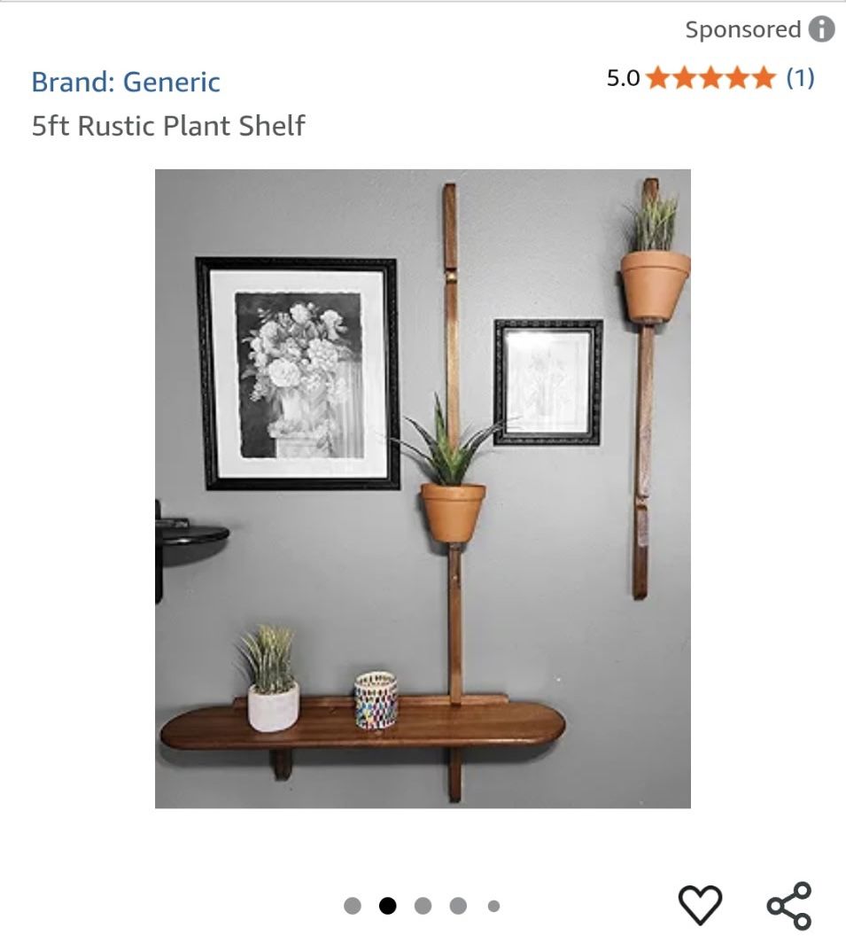 5ft Rustic Plant Shelf