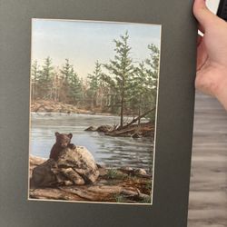 Bear Wildlife Art Print – Rustic Nature Decor