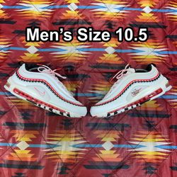 Nike Air Max 97 Script Swoosh Pack White Red Shoes Men’s Sz 10.5 CK9397-100