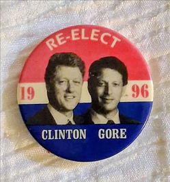 1996 Election Clinton/Gore Campaign Button