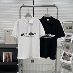 Burberry Black/White Polo Shirt New 