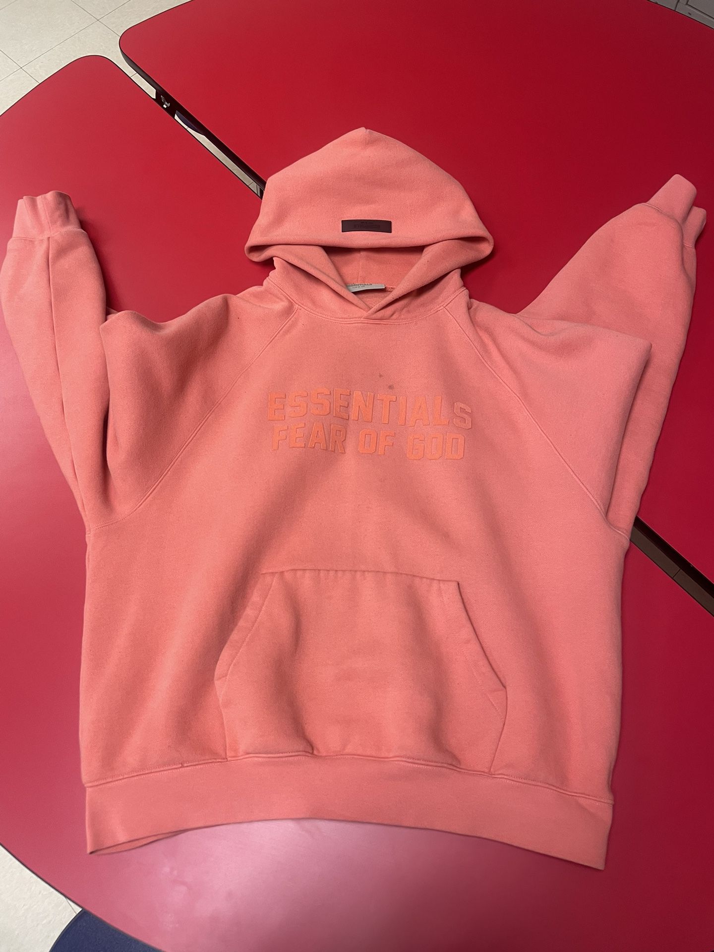 Essential Fear of God jacket color pink size me me medium median.{will accept trades}